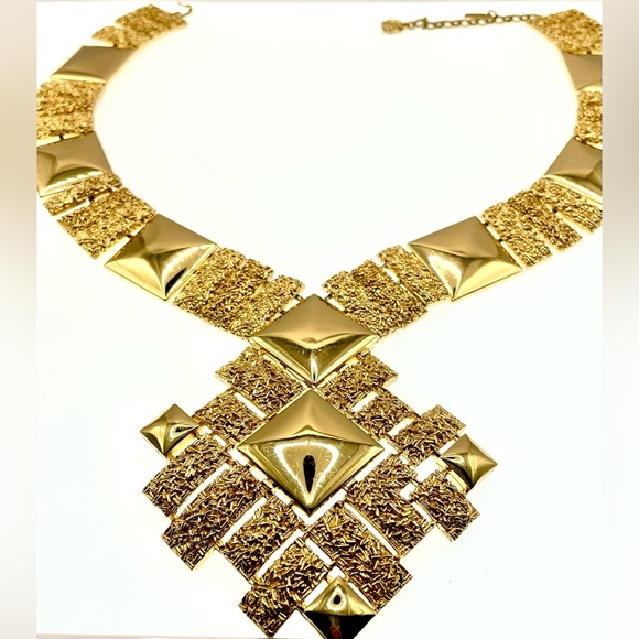 Vintage 1972 Monet Pas D'Or Collection Elda Krecic Statement Necklace Book Piece - Picture 4 of 7